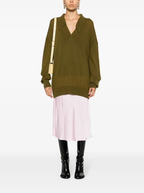 Jil Sander elasticated-waist flared midi skirt - Pink - zdjęcie produktu nr 2