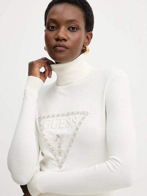 Guess sweter MELANIE damski kolor beżowy lekki z golfem W5BR39 Z2NQ2 - zdjęcie produktu nr 2