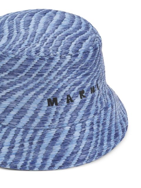 Marni raffia-effect bucket hat - Blue - zdjęcie produktu nr 2