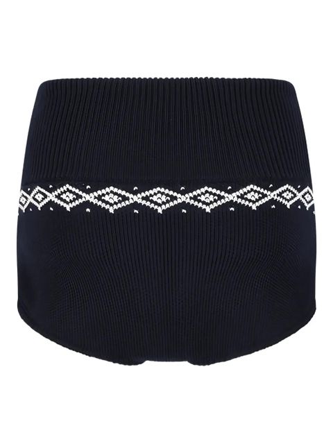 Magda Butrym geometric-print ribbed shorts - Blue