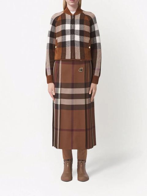 Burberry intarsia-check bomber jacket - Brown - zdjęcie produktu nr 2
