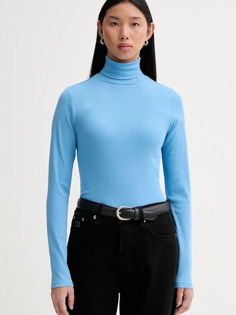 Marc O'Polo longsleeve kolor niebieski z golfem 5000007490 - zdjęcie produktu nr 1