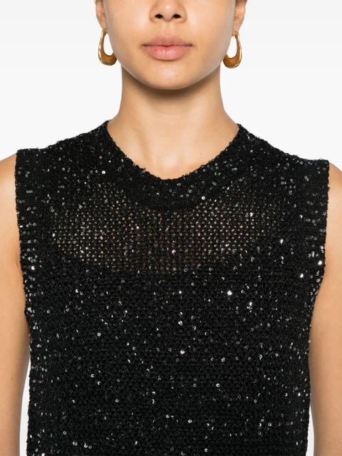 Golden Goose sequin-embellished sleeveless top - Black