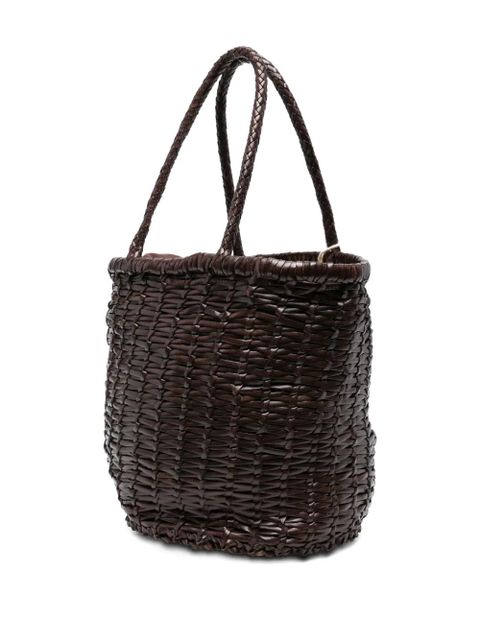DRAGON DIFFUSION woven-leather bucket bag - Brown