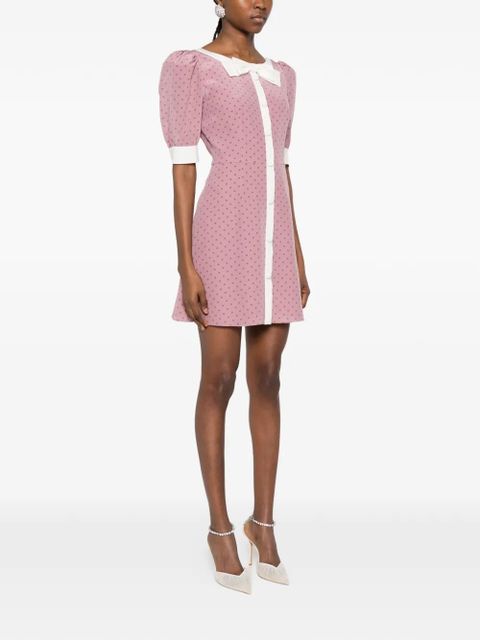 Alessandra Rich polka-dot bow-detail mini dress - Pink