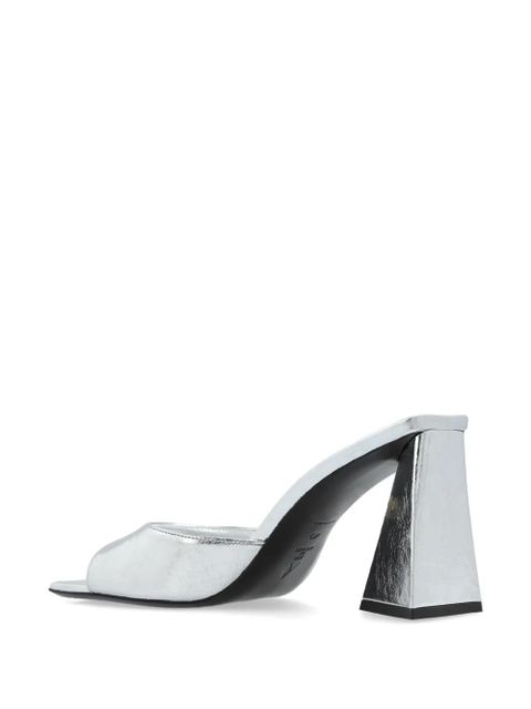 The Attico mini Devon 85mm leather sandals - Silver