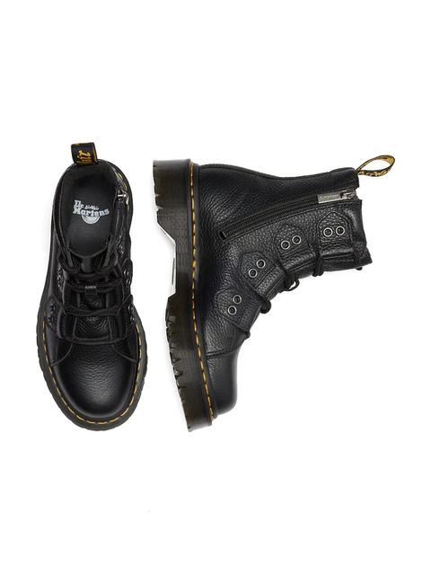 Dr. Martens workery skórzane 1460 LTT damskie kolor czarny na platformie DM41750001