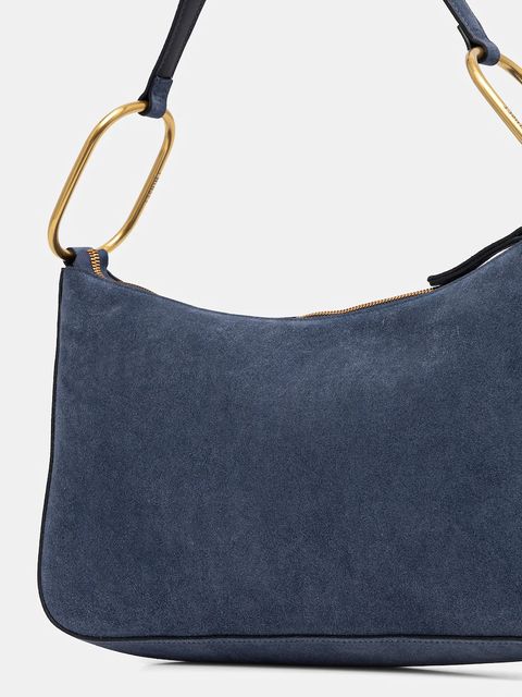 Twinset torebka zamszowa kolor granatowy 261TB7086