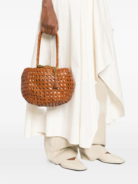 DRAGON DIFFUSION small Juventus braided bucket bag - Brown - zdjęcie produktu nr 2