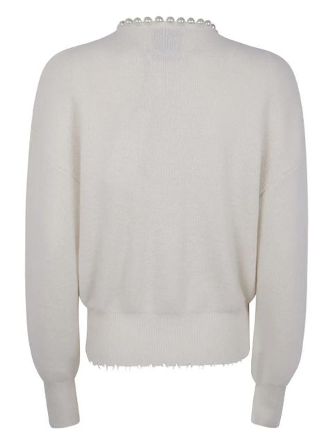 Essentiel Antwerp pearl-embellished frayed cardigan - Neutrals - zdjęcie produktu nr 2