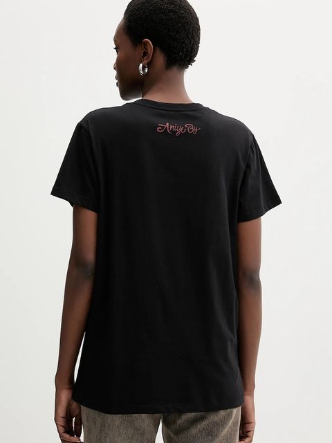 Aniye By t-shirt bawełniany damski kolor czarny 181452 - zdjęcie produktu nr 2