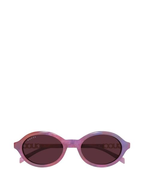 Gucci Eyewear logo-lettering sunglasses - Purple - zdjęcie produktu nr 1