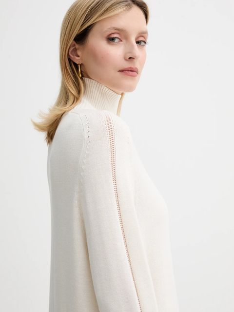 BOSS Orange sukienka z wełną kolor beżowy maxi prosta 50548961 - zdjęcie produktu nr 2