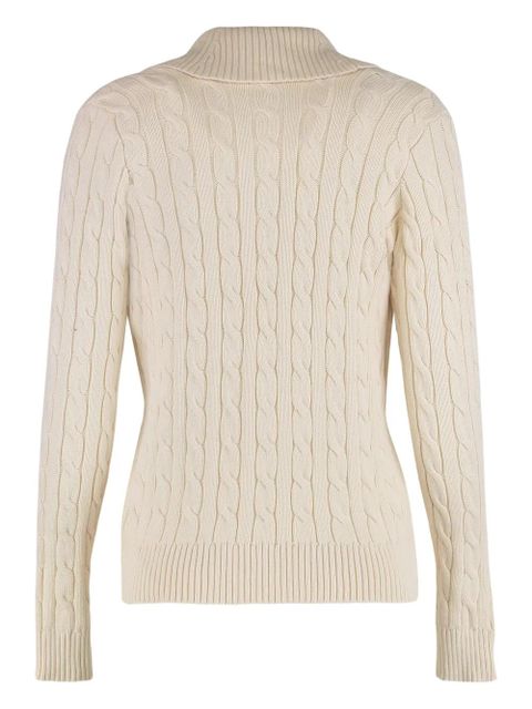 Lauren Ralph Lauren cable-knit shawl-lapel cardigan - Neutrals - zdjęcie produktu nr 2