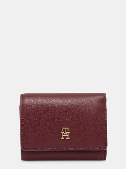 Tommy Hilfiger portfel damski kolor bordowy AW0AW17737 - zdjęcie produktu nr 1