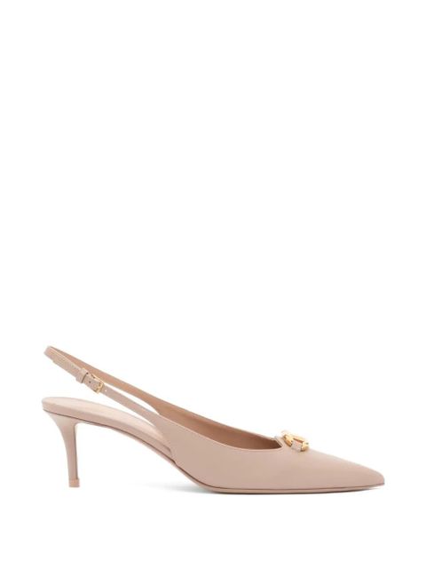 Valentino Garavani VLogoThe Bold Edition slingback pumps in calfskin 60mm - Neutrals - zdjęcie produktu nr 1