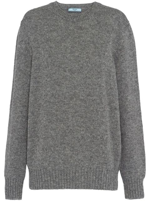 Prada triangle-logo wool jumper - Grey - zdjęcie produktu nr 1