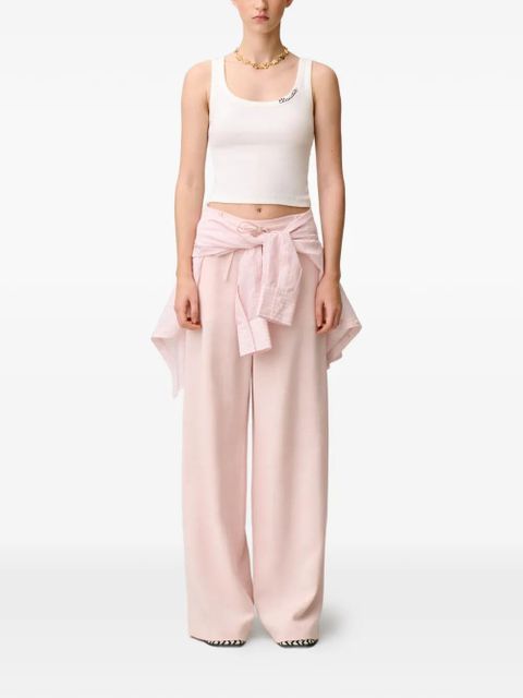 Claudie Pierlot embroidered ribbed-construction tank top - White - zdjęcie produktu nr 2