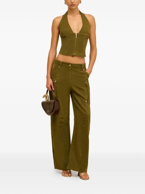 Cult Gaia zip halter top - Green - zdjęcie produktu nr 2