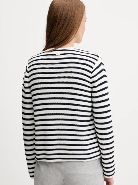 Barbour kardigan bawełniany ABBY damski kolor granatowy LKN1650