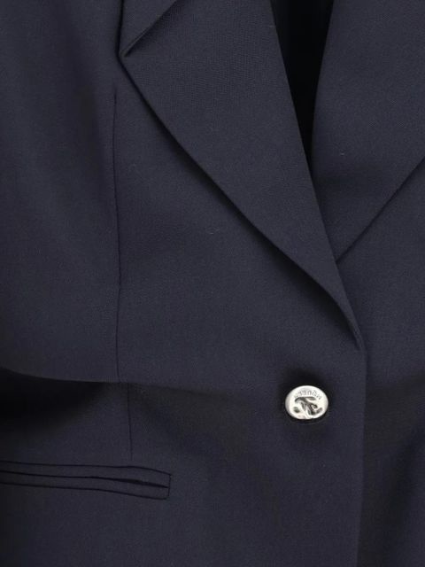 Alexander McQueen collarless wool blazer - Blue