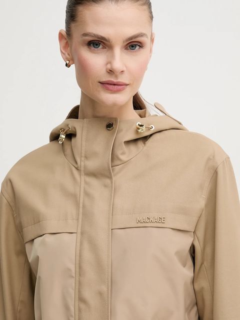 MACKAGE parka damska kolor beżowy przejściowa KAORI.LVS