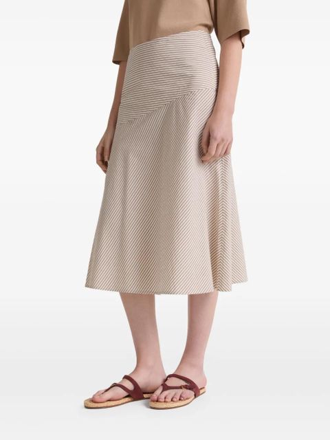 Yves Salomon cotton A-line skirt - Brown