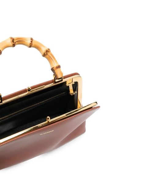 Jil Sander Goji Square bamboo mini bag - Brown