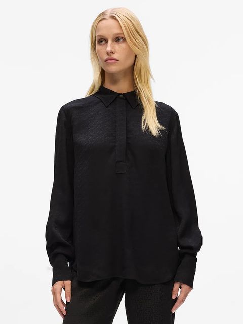 Karl Lagerfeld bluzka damska kolor czarny gładka A4W11012 - zdjęcie produktu nr 1