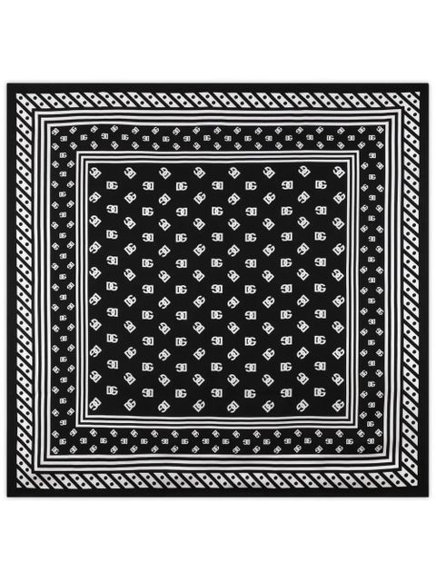 Dolce & Gabbana DNA logo-print silk scarf - Black - zdjęcie produktu nr 1