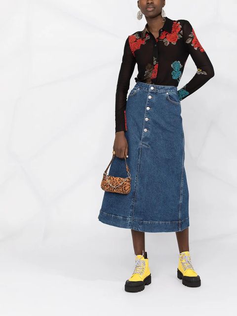 GANNI comfort stretch midi skirt - Blue - zdjęcie produktu nr 2