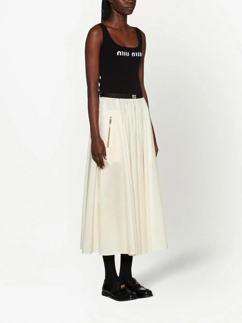 Miu Miu logo-knit ribbed tank top - Black