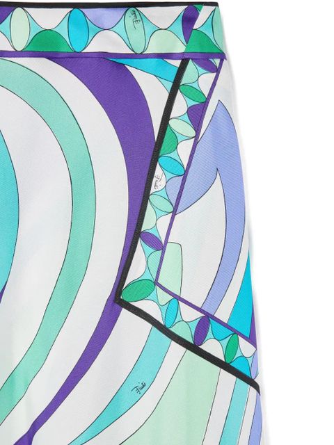 PUCCI Marmo-print asymmetrical midi skirt - Green - zdjęcie produktu nr 2