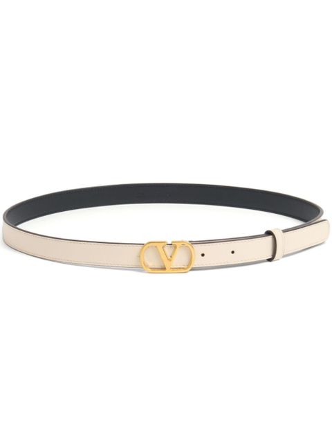 Valentino Garavani 20mm VLogo Signature leather belt - Neutrals