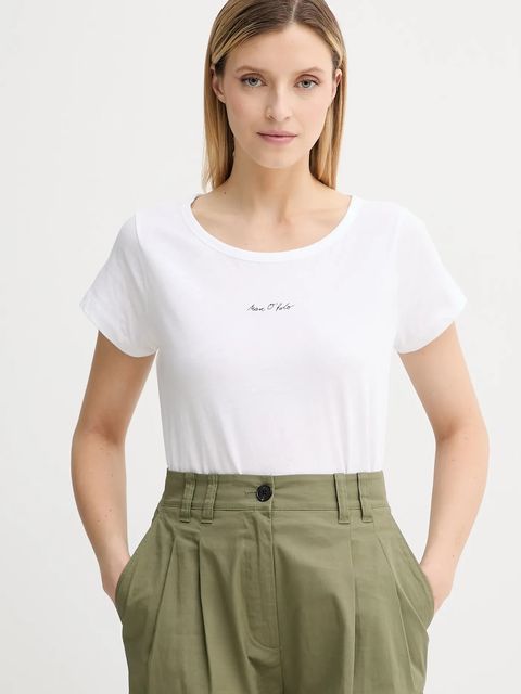 Marc O'Polo t-shirt bawełniany damski kolor biały 506206751431 - zdjęcie produktu nr 1