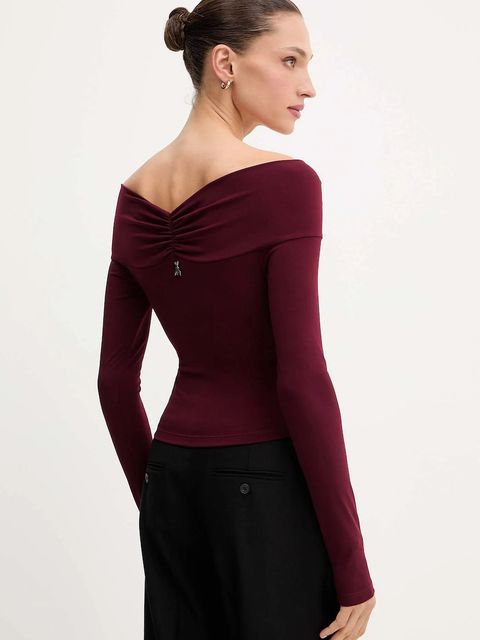 Patrizia Pepe bluzka damska kolor bordowy gładka 2M4477 J333