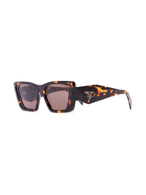 Prada Eyewear oversized rectangular-frame sunglasses - Brown