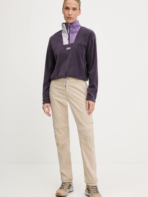 Helly Hansen bluza polarowa DAYBREAKER damska kolor fioletowy z aplikacją 49561