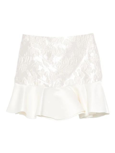 GANNI cloqué ruffled mini skirt - White - zdjęcie produktu nr 1
