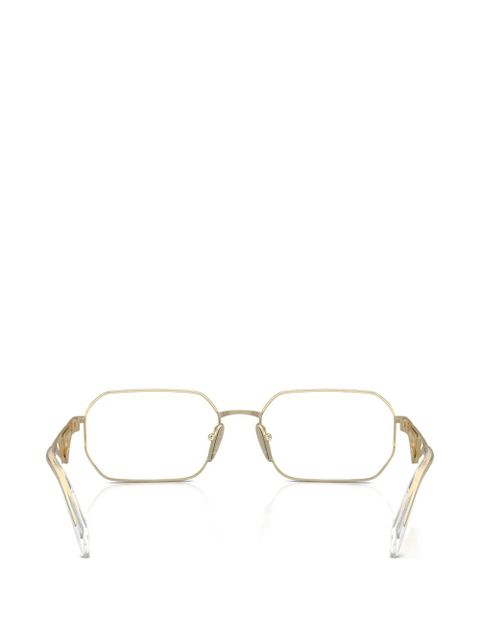 Prada Eyewear geometric logo glasses - Gold