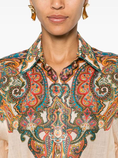 ZIMMERMANN Ottie paisley-print shirt - Neutrals