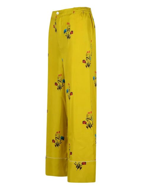 Marni floral-print elastic-waistband straight trousers - Yellow - zdjęcie produktu nr 2