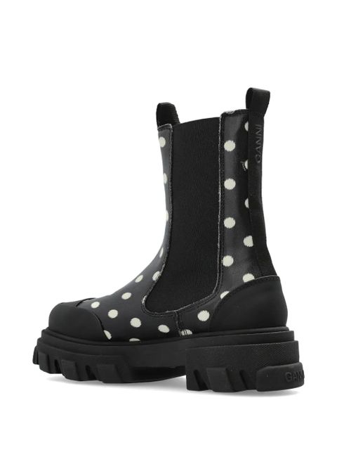 GANNI polka-dot boots - Black