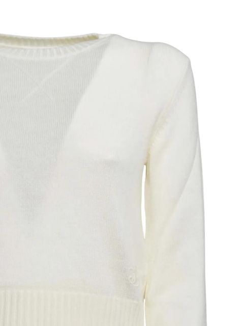 Jil Sander crew-neck long-sleeved sweater - White