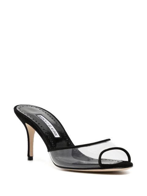 Manolo Blahnik Jadifa transparent heeled 70mm sandals - Black