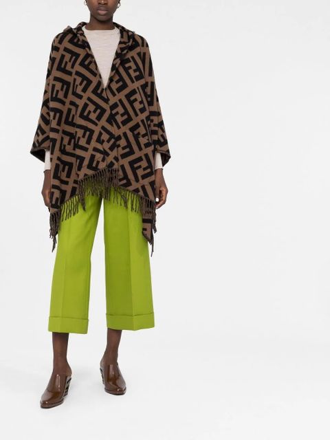 FENDI FF-jacquard cashmere poncho - Brown - zdjęcie produktu nr 2