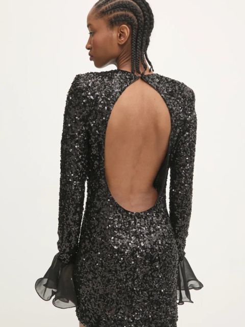 Rotate sukienka kolor szary mini dopasowana 114048100