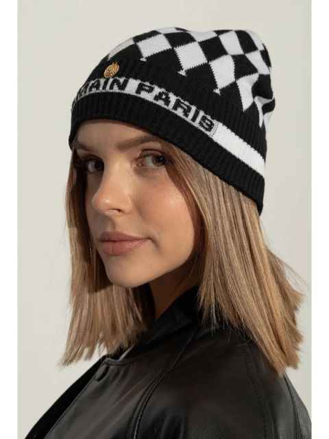 Balmain checked wool beanie - Black - zdjęcie produktu nr 2