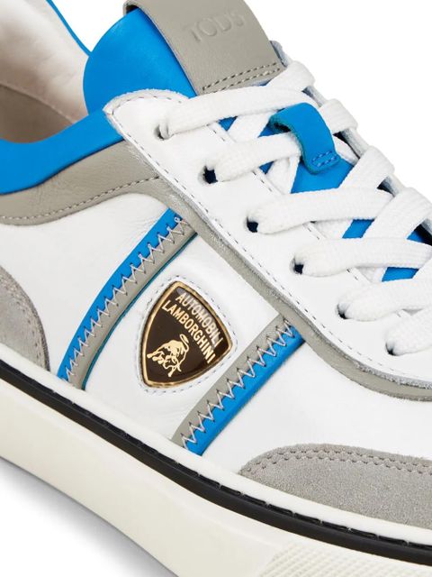 Tod's Automobili Lamborghini logo-debossed low-top sneakers - White