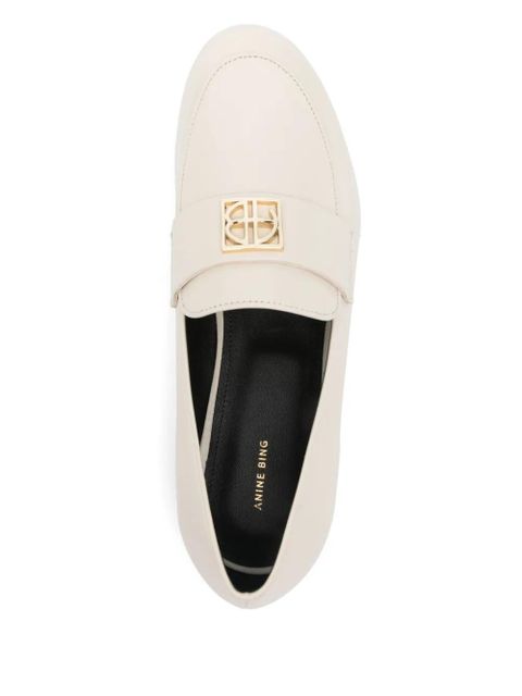 ANINE BING logo plaque loafers - Neutrals